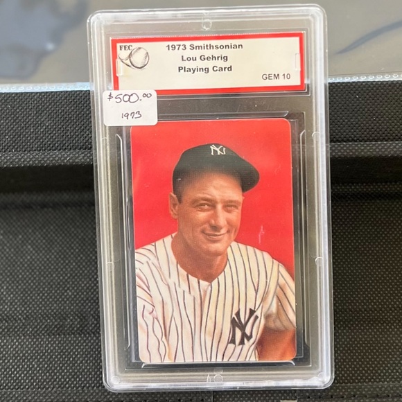 Smithsonian Other - 1973 Smithsonian Lou Gehrig playing card graded GEM 10